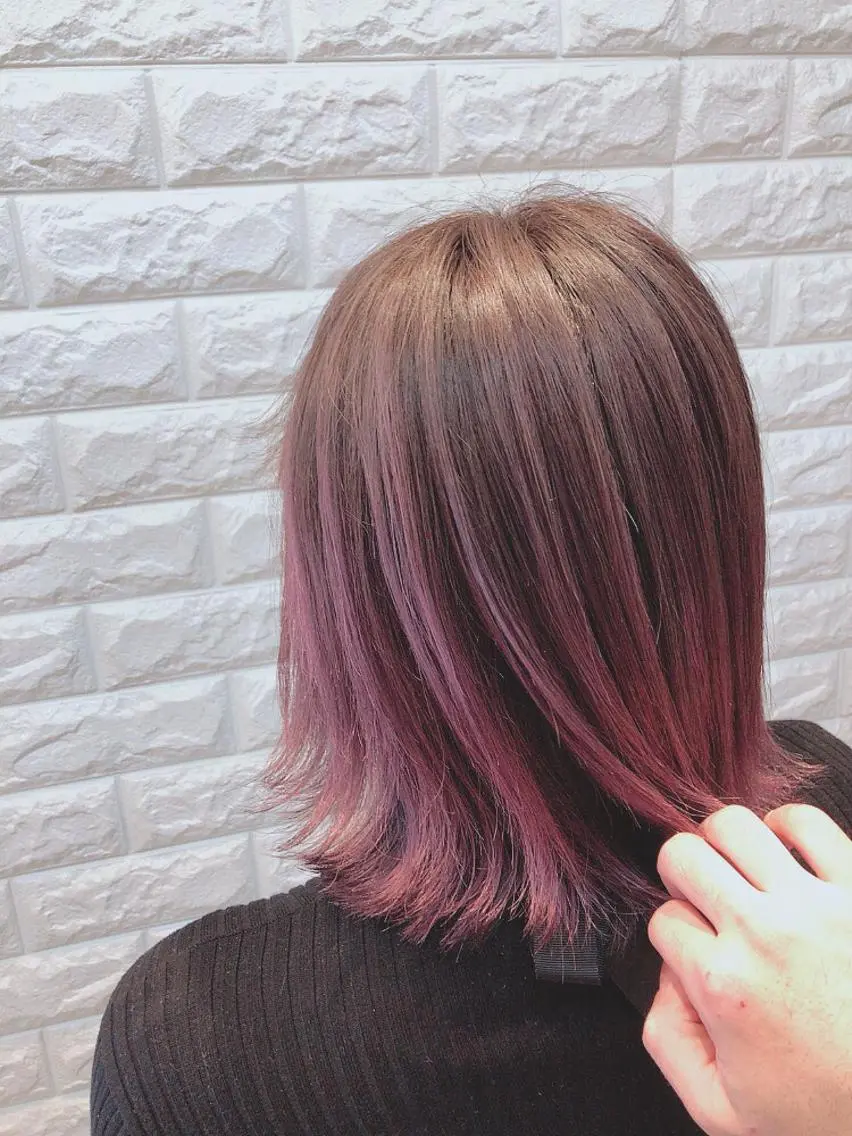 カラー バレイヤージュ ピンクカラー 髪質改善ストレート ⚡️下ノ村柊斗⚡️のヘアスタイル
