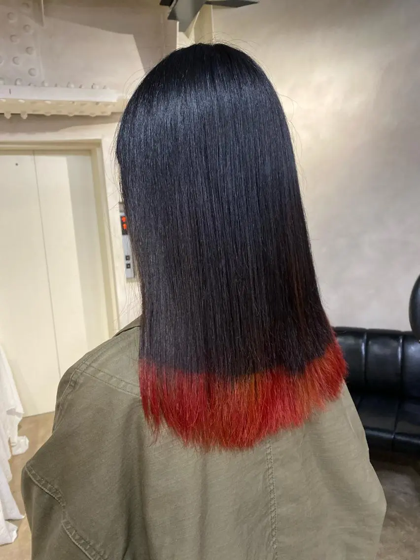 セミロング カラー オレンジ ヘアカラー ミニモお気に入り数 No.1宍戸雄弥のヘアスタイル