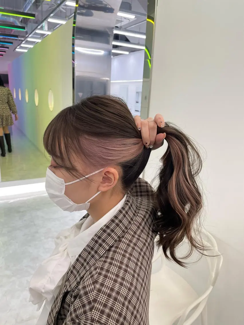 ロング カラー ヘアアレンジ 縮毛矯正/髪質改善/ ブリーチ毛/木元渓太のヘアスタイル