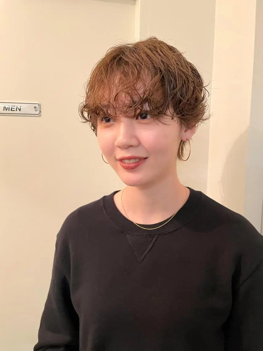 ショート ショートヘア コスメパーマ 佐藤　諒のヘアスタイル
