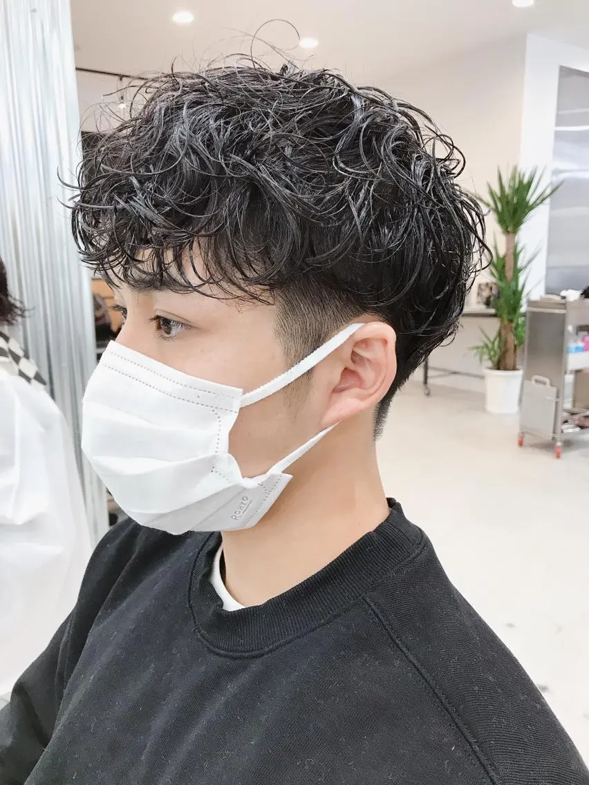 ショート パーマ メンズ マッシュ メンズパーマ メンズパーマ タカキリョウのヘアスタイル