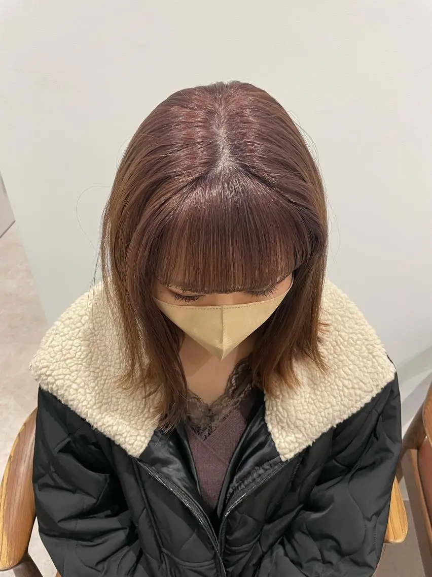 ミディアム カット ヘアカラー トリートメント minatsu 東京の技術を京都でのヘアスタイル