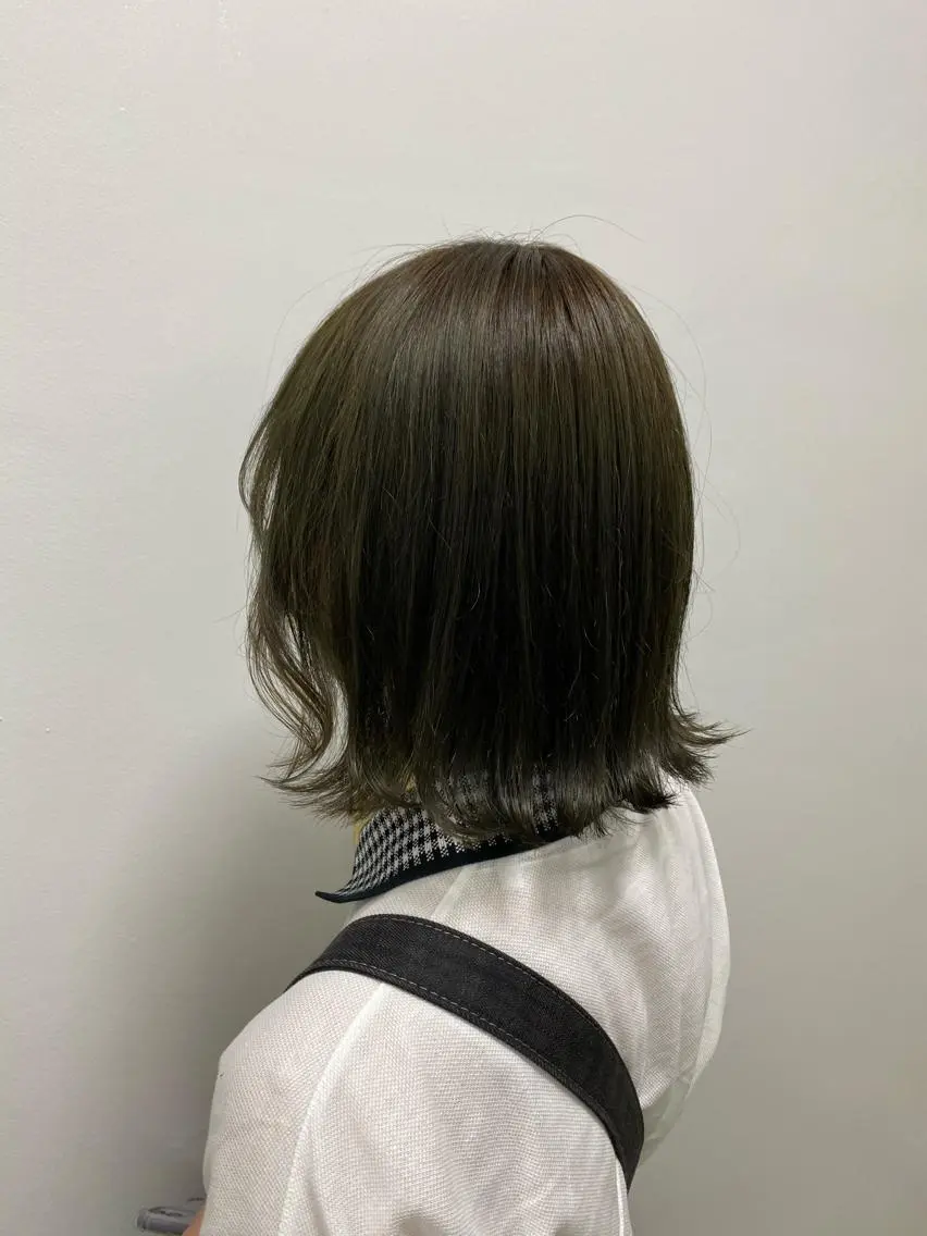 ミディアム カラー ヘアアレンジ 韓国風ベージュ🤎 赤みなし🌿横浜🤎のヘアスタイル