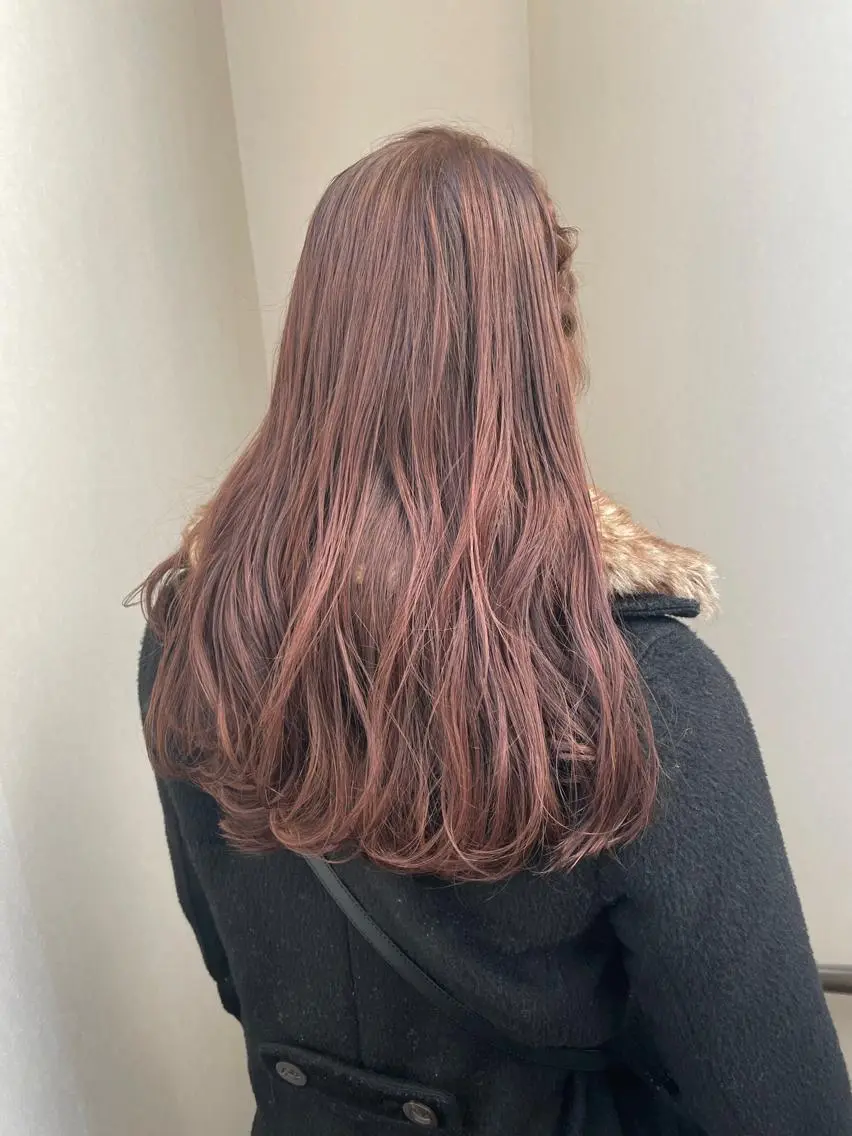 ロング ピンクブラウン ヘアカラー 五十嵐 舞のヘアスタイル