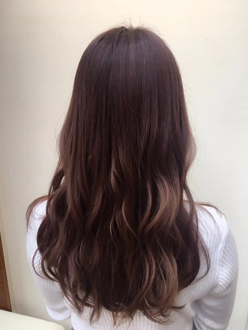 セミロング カラー ピンクカラー ヘアカラー トリートメント ナチュラルスタイル/ 透明感カラー/比嘉のヘアスタイル