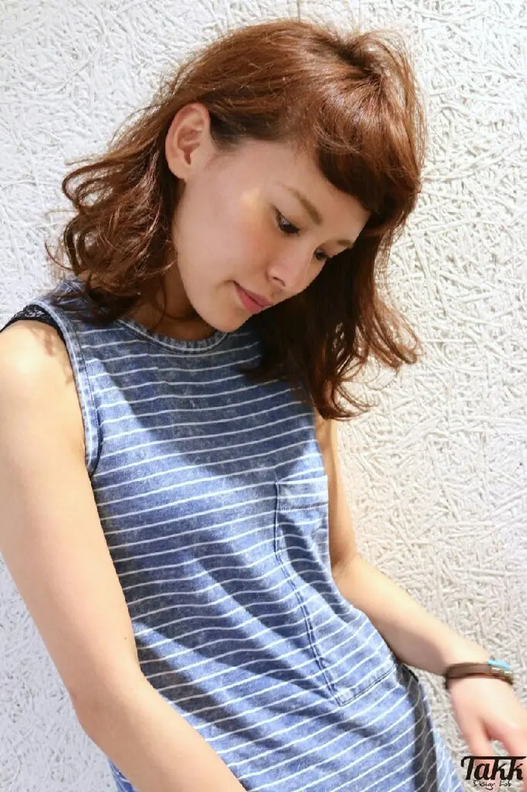 ミディアム パーマ takk design labのヘアスタイル