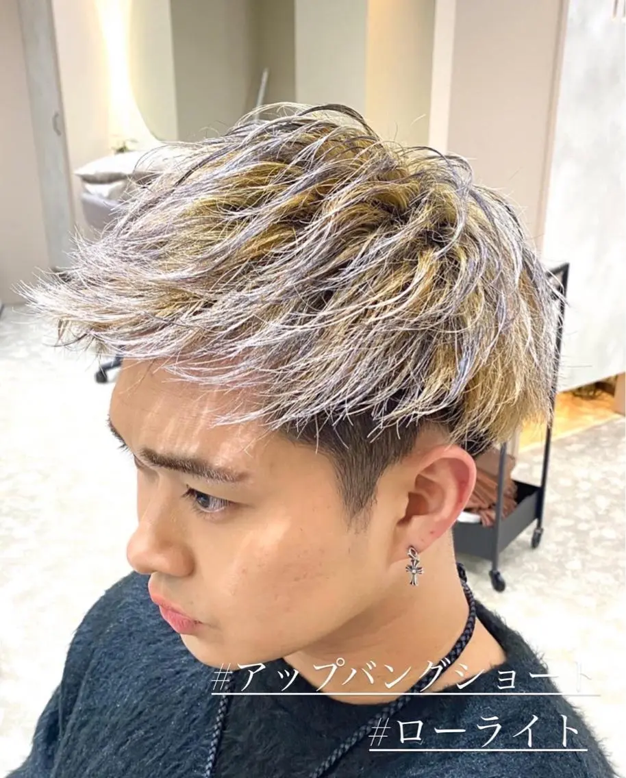 カラー メンズ アップバング マッシュ メンズパーマ メンズツイストパーマ 刈り上げ カット ヘアカラー トリートメント ヘアセット 梅田中崎町メンズ 美容師ユースケのヘアスタイル