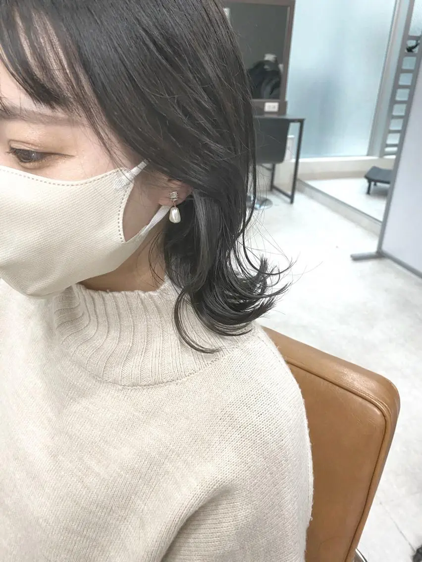 セミロング カラー ヘアアレンジ 🌷FUKA🌷 まろやかハイトーンのヘアスタイル