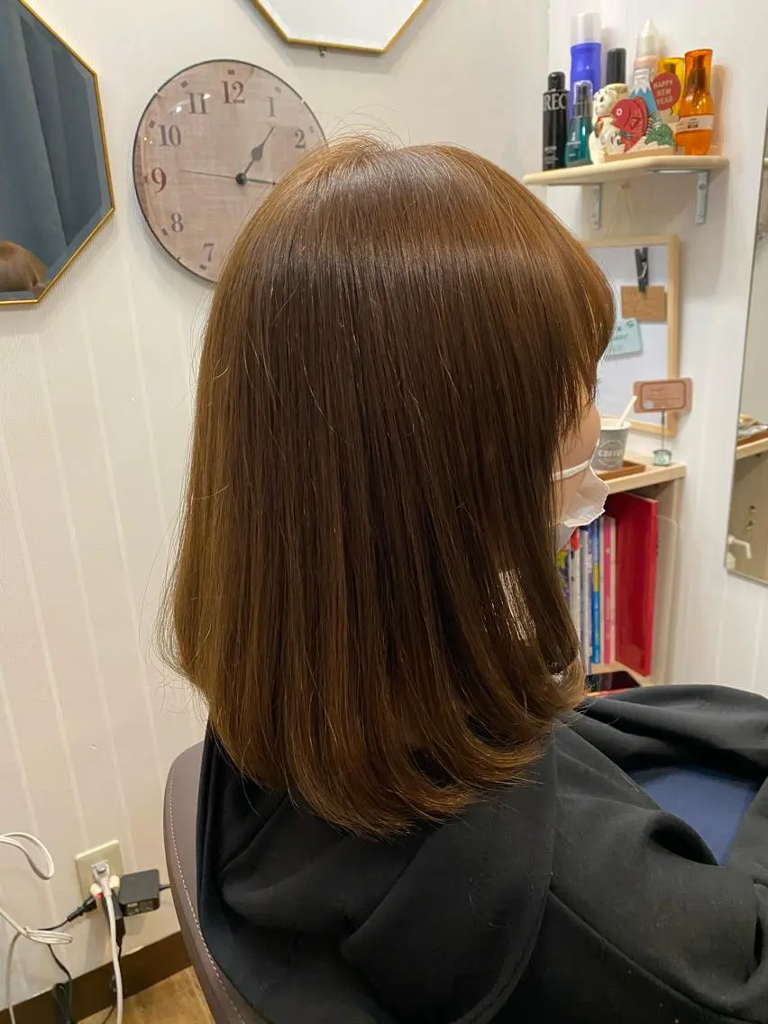 ミディアム カラー 河内山本駅近く エム ウォークのヘアスタイル