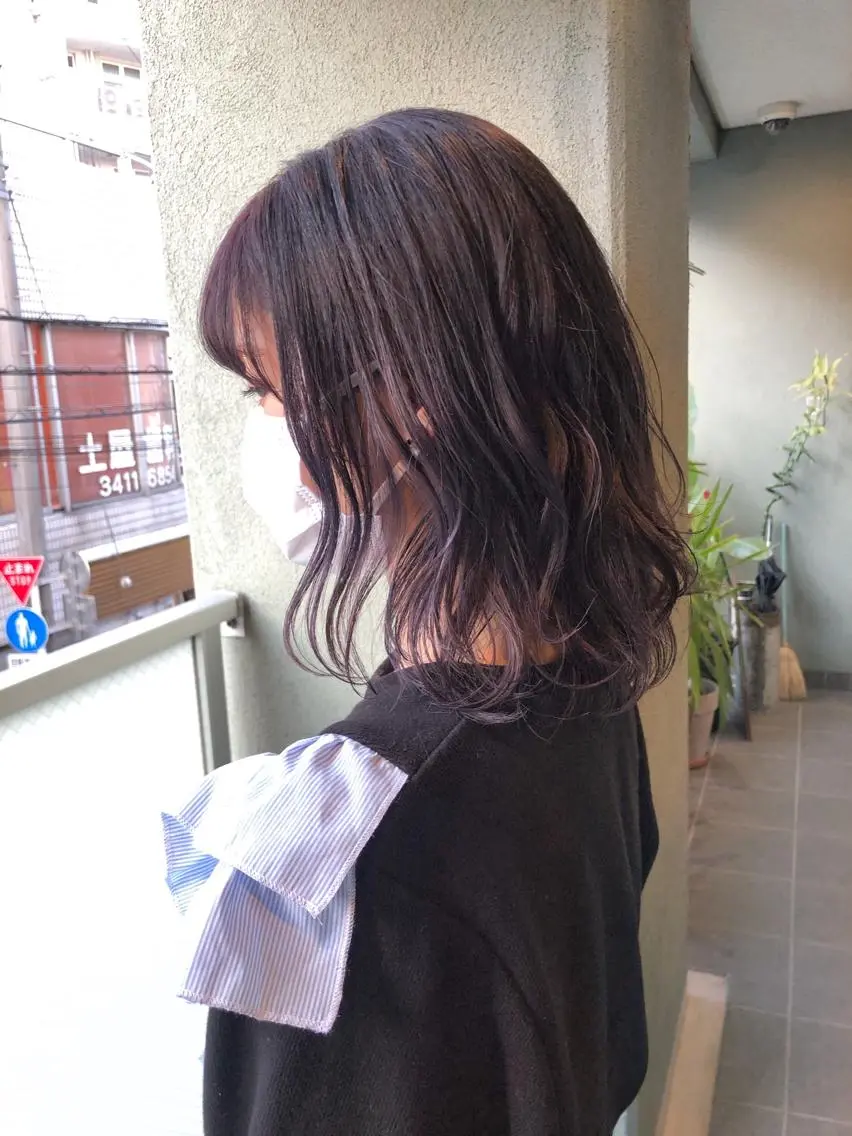 ミディアム カラー カット 縮毛矯正 トリートメント HIROKI ”博多 /ボブのヘアスタイル