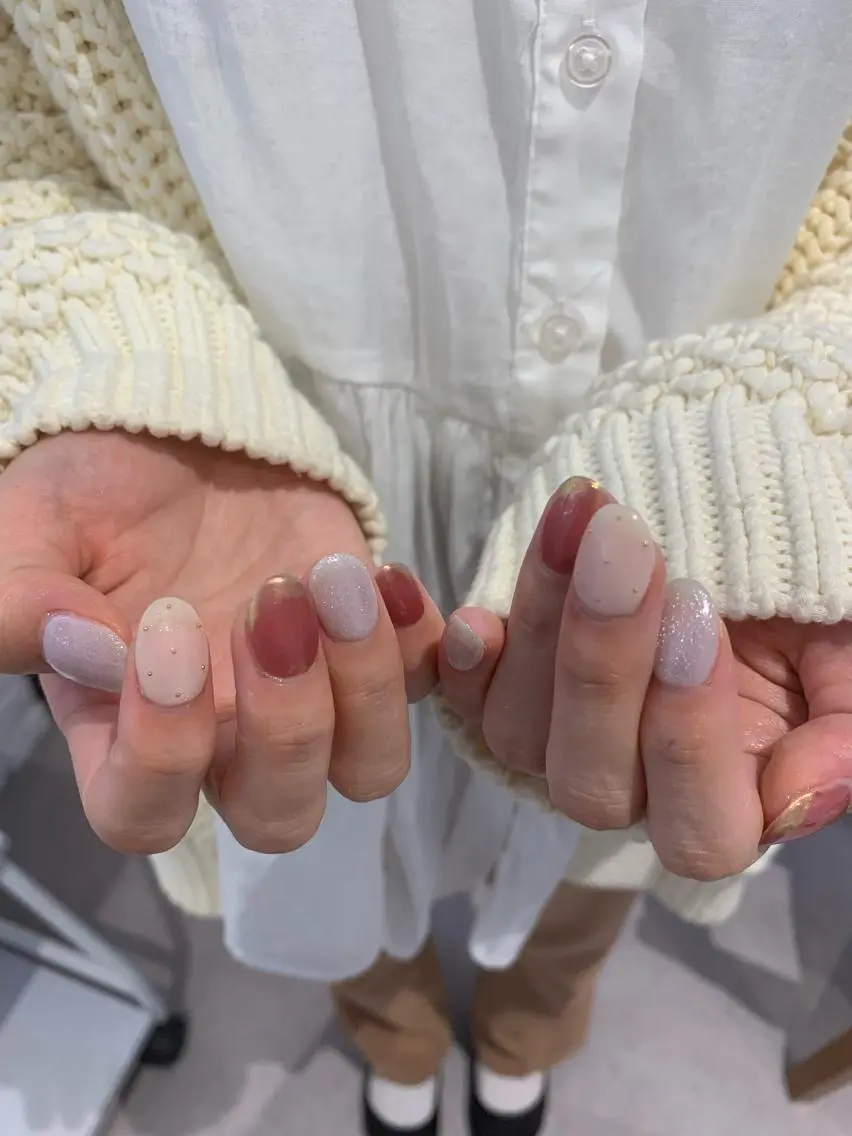 ネイル ピンク マキノ ユイのネイルデザイン