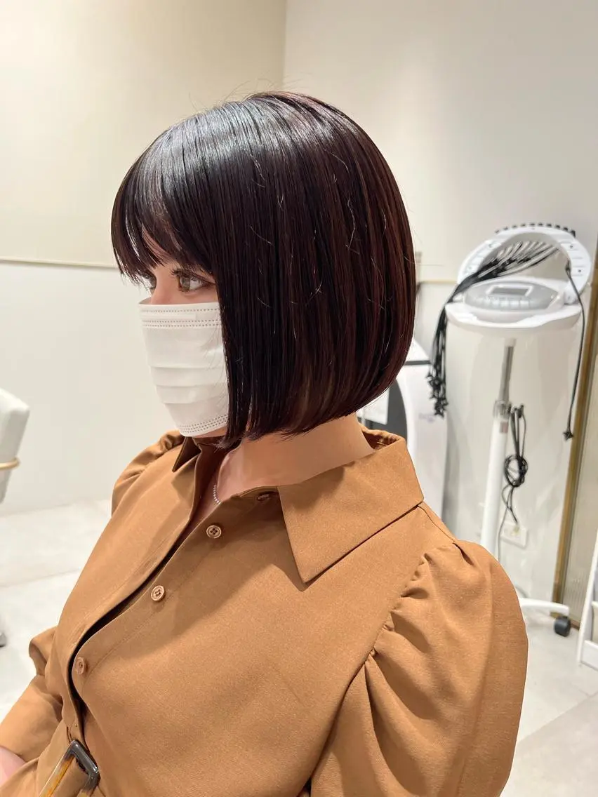 ショート カラー グレージュ ボブ カット ヘアカラー トリートメント レイヤー専門家 ダブルカラー修のヘアスタイル