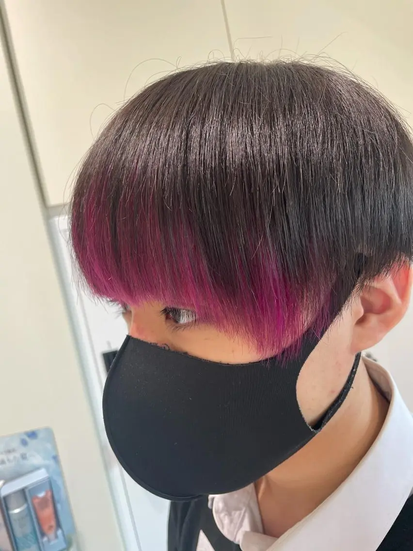 ショート カラー メンズ メンズインナーカラー インナーカラー ボブ/インナーカラー /眉毛/Miyuのヘアスタイル