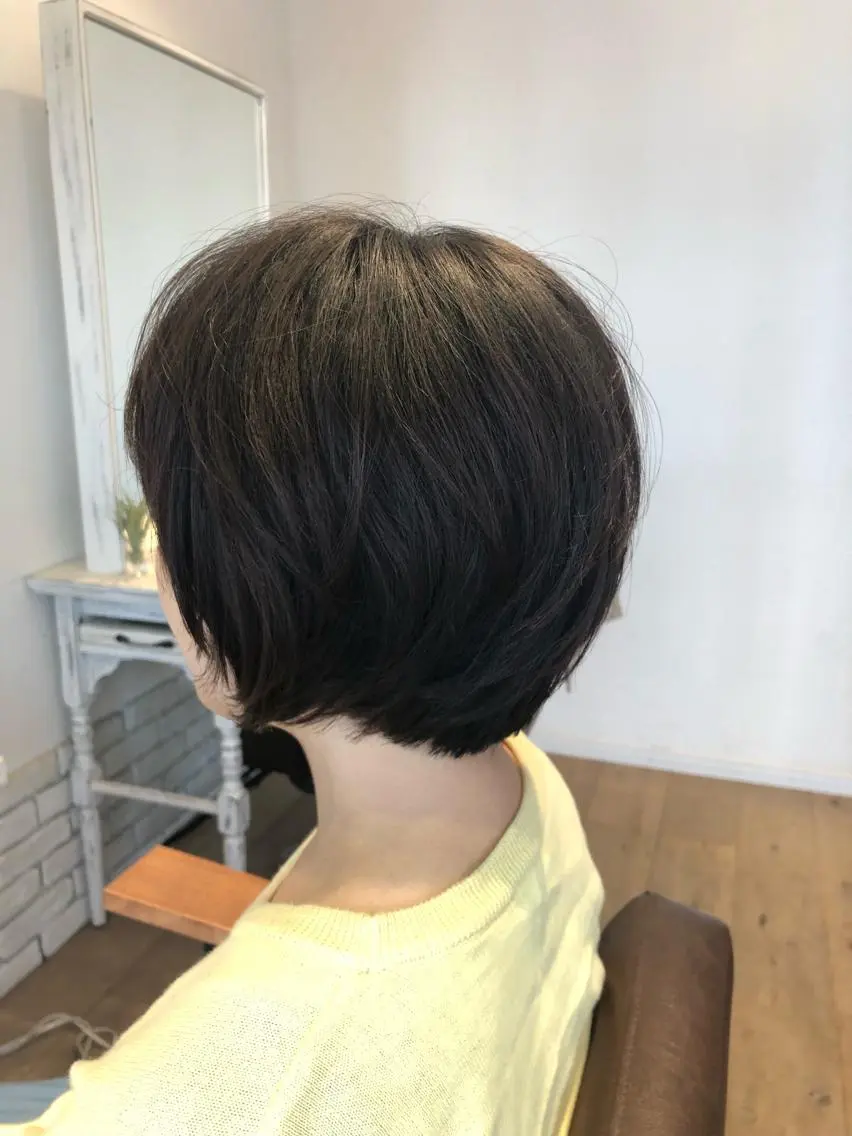 ショート カラー パーマ ショートボブ ボブ ショートヘア BANDE 水崎 悟のヘアスタイル