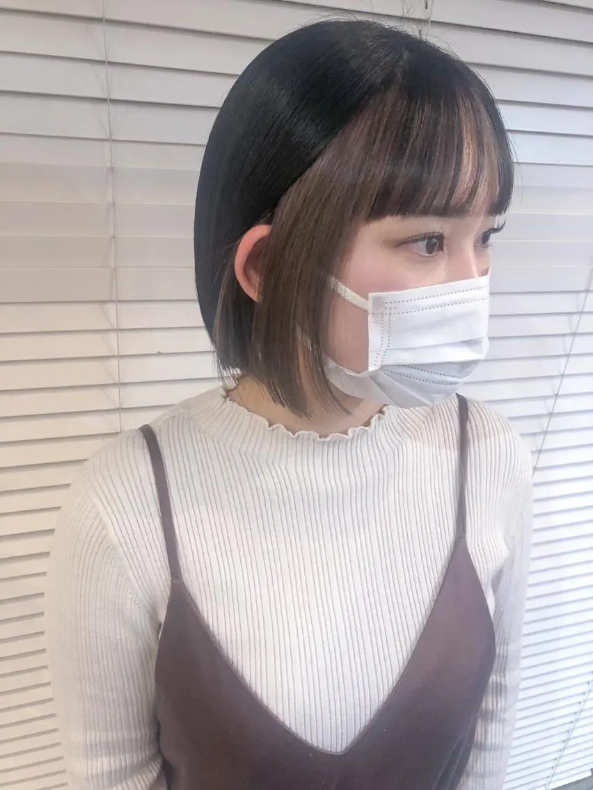 ミディアム カラー インナーカラー ボブ salonF 🔸hamaのマツエク・マツパデザイン
