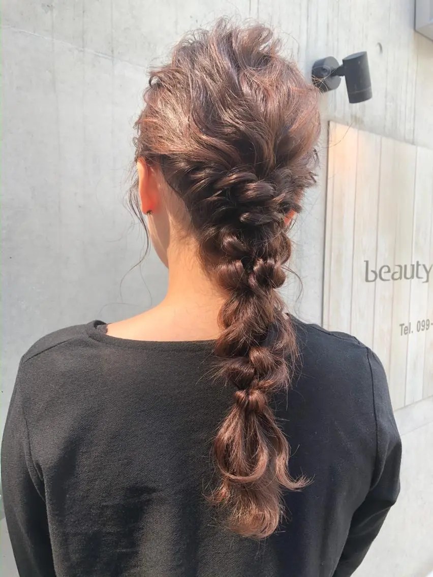 ロング カラー ヘアアレンジ ヘアセット ビューティービースト 鹿児島店のヘアスタイル
