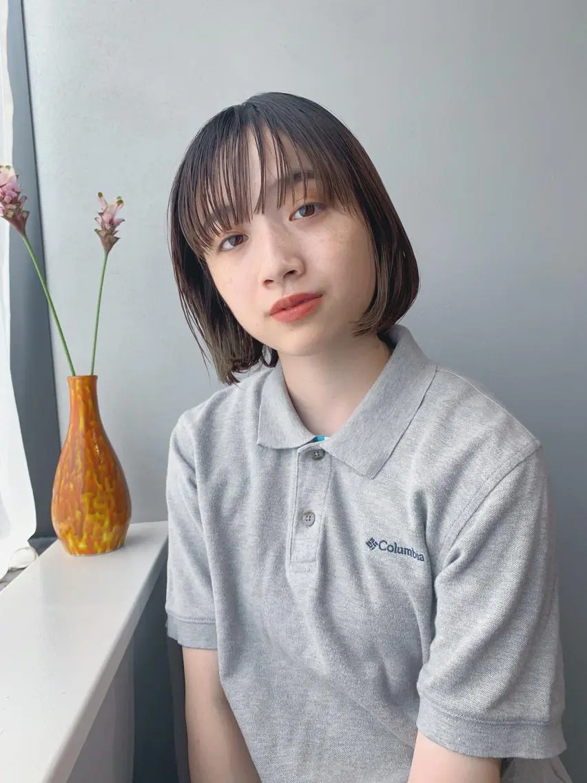 ショート カラー ボブパーマコテ巻き風 パーマNo1深江秀平のヘアスタイル