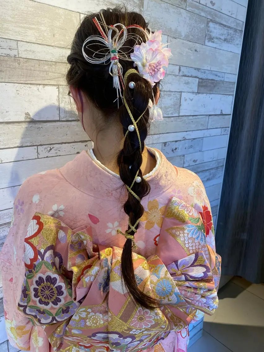 ロング ヘアアレンジ 成人式 🐥波巻き/メンズ/ ショート🐥いとみなのヘアスタイル