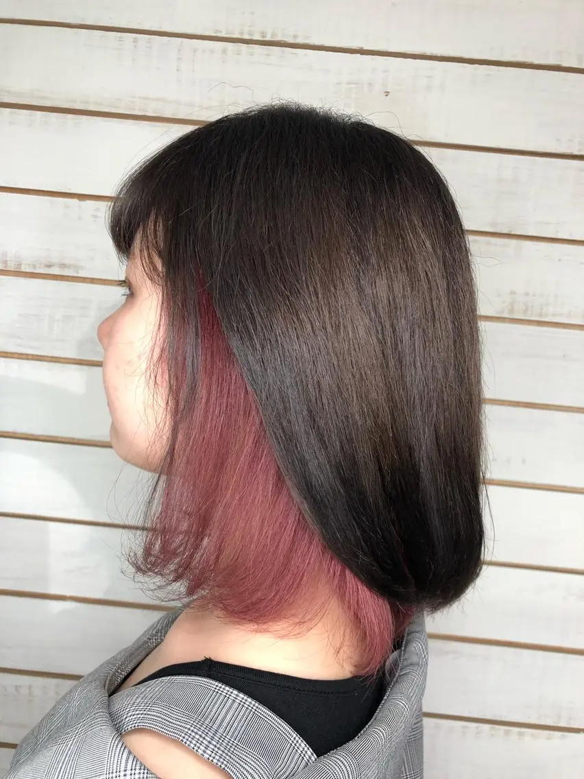 ミディアム カラー インナーカラー ピンクカラー カット ヘアカラー トリートメント 🧡艶髪/エクステ 🫧🧡YUKI❄️のヘアスタイル