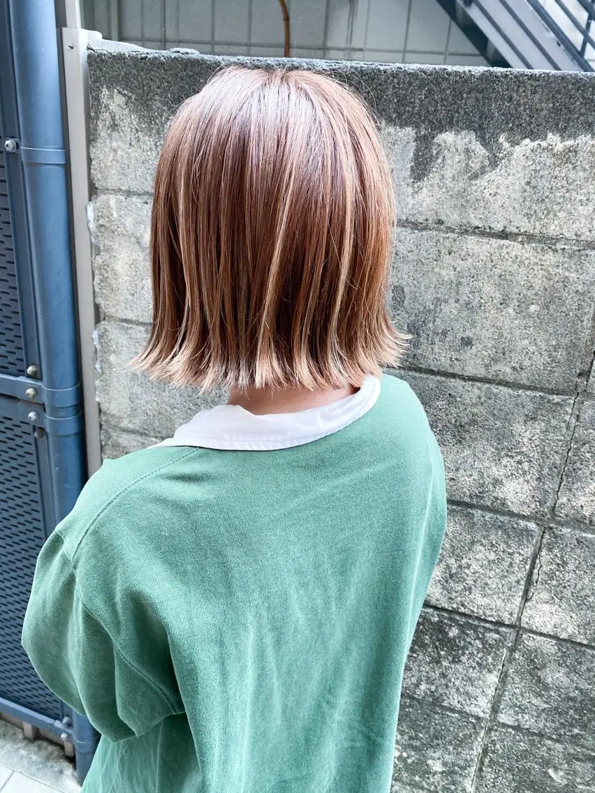 ショート カラー ハイライトカラー ボブ ハイライト ヘアカラー 髪質改善、エクステ 山口卓哉のヘアスタイル