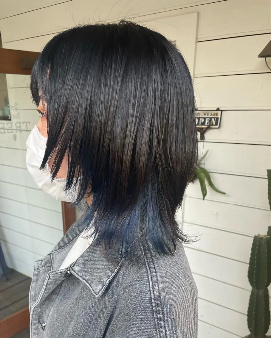 ミディアム カラー ブリーチ インナーカラー hair TREE RIEのヘアスタイル