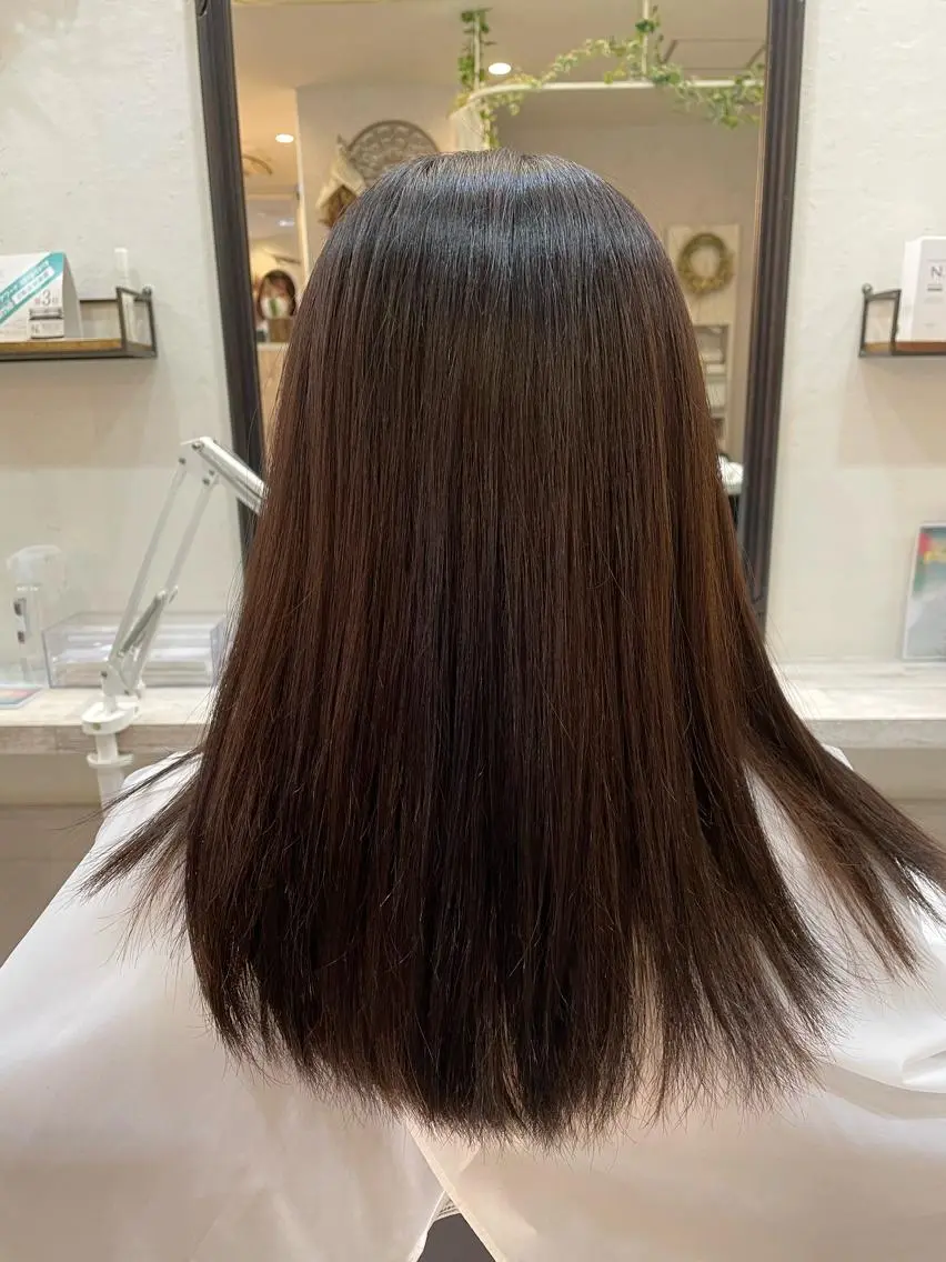 ロング 縮毛矯正 津田 あかねのヘアスタイル