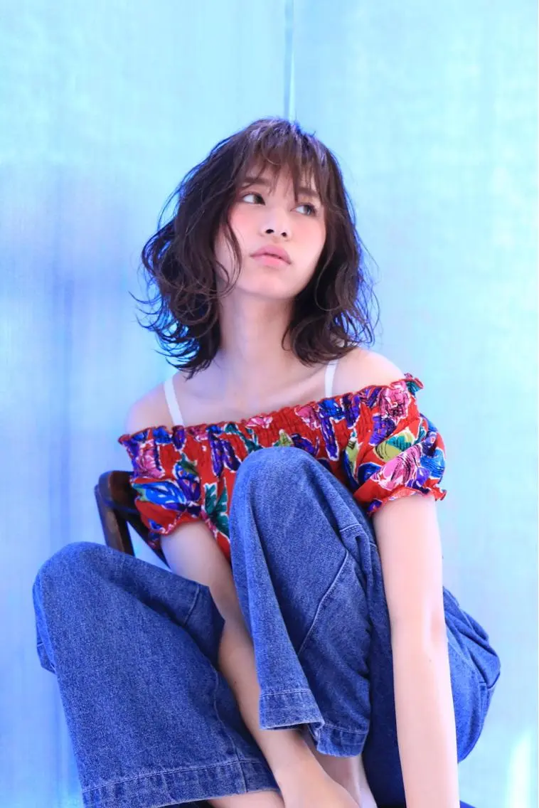 ミディアム カット ヘアカラー トリートメント 一ノ瀬 暁のヘアスタイル