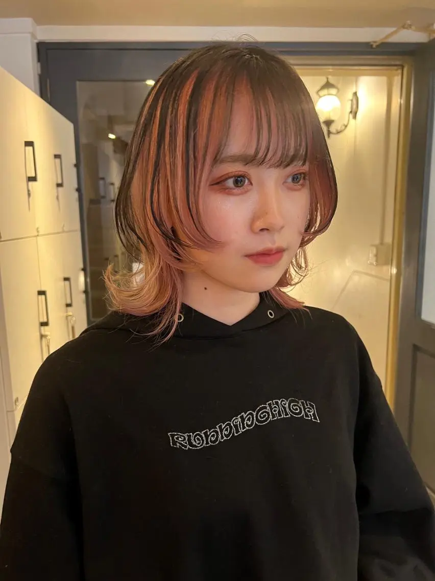 ミディアム カラー パーマ ヘアアレンジ メンズ キッズ ネイル マツエク・マツパ メンズブリーチ メンズインナーカラー メンズウルフカット アディクシーカラー ブリーチ ウルフレイヤーカット /チヒロのヘアスタイル
