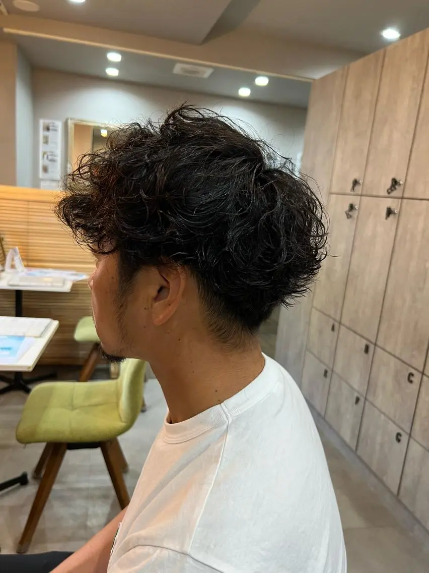 ショート パーマ メンズ メンズパーマ カット パーマ SHION men's permのヘアスタイル