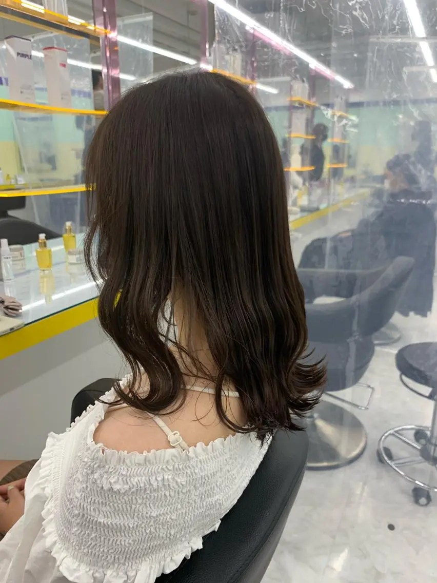 セミロング ヘアカラー ヘッドスパ ヘアセット 🪞透明感カラー🫧 縮毛矯正🥇かずきのヘアスタイル