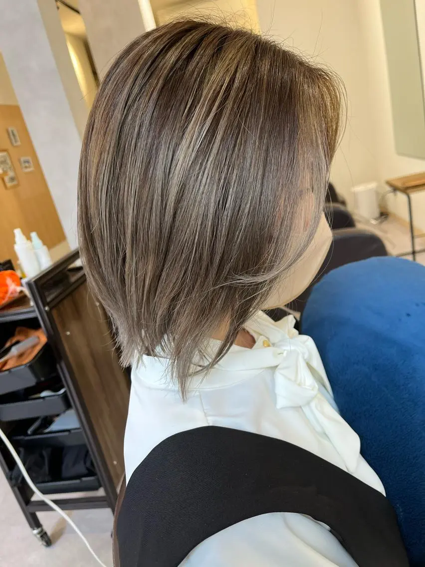 ミディアム カット ヘアカラー トリートメント 古谷 雄汰808naluのヘアスタイル