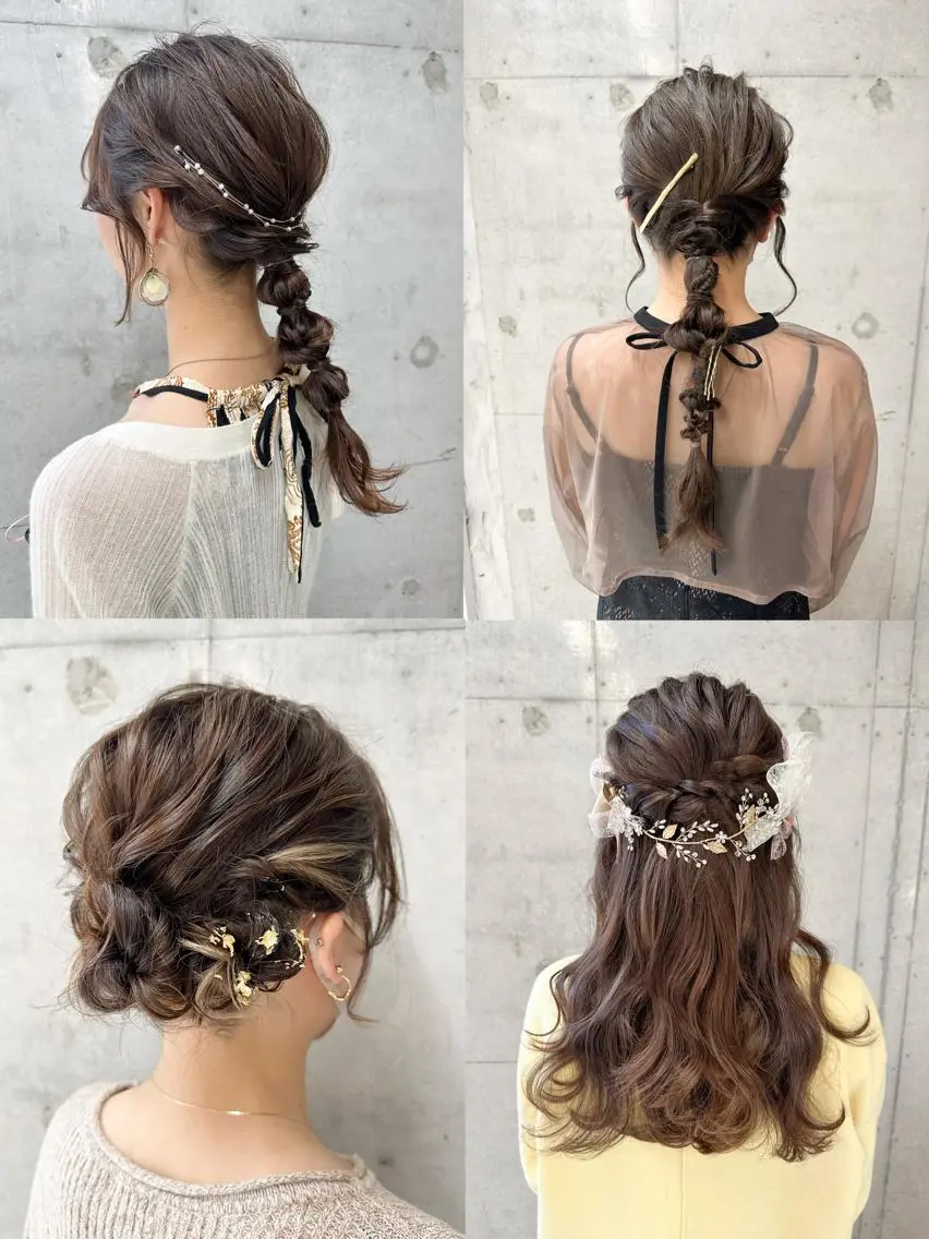 ロング ヘアアレンジ 成人式 ハーフアップ ポニーテール 結婚式・ブライダル くびれヘア 🎀ヘアセット/艶髪 /はやしほのか🎀のヘアスタイル