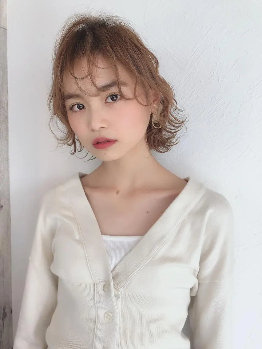 ミディアム カラー パーマ 髪質改善shoma mikiのヘアスタイル