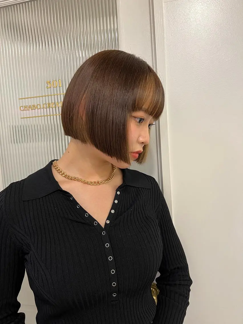 ミディアム ボブ 小顔カット 大島 海人のヘアスタイル