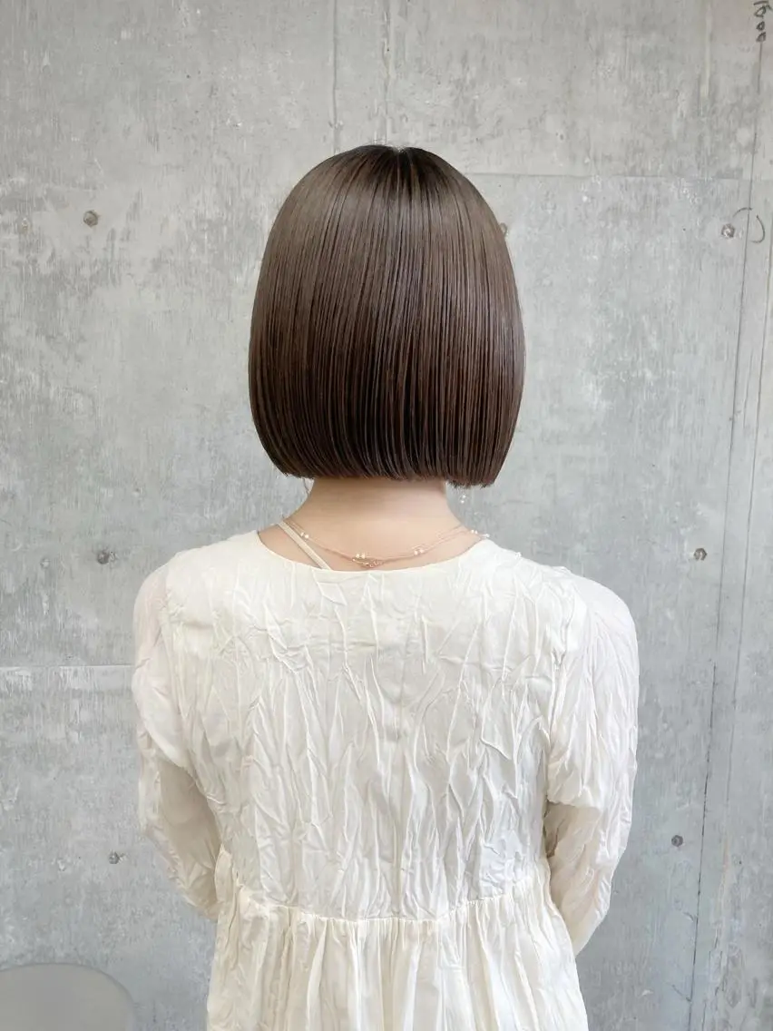 ミディアム カラー 透明感カラー カット 縮毛矯正 小木曽智美 /ボブ/ショートのヘアスタイル