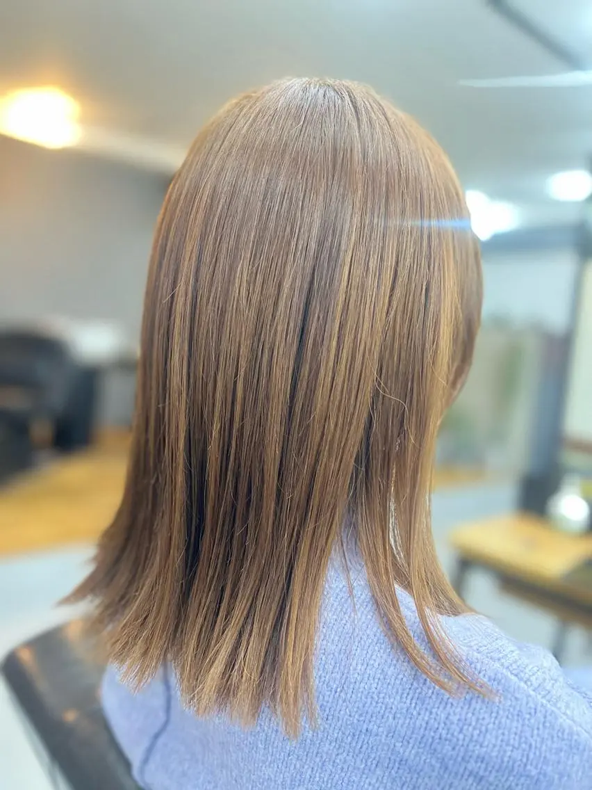 セミロング カラー アッシュ THE PARK キシオカのヘアスタイル