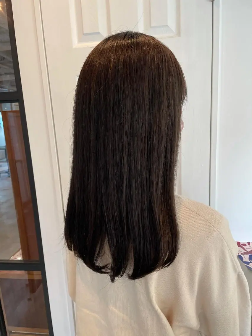 セミロング カラー ブリーチ グレージュ ブリーチなしカラー オリーブグレージュ オリーブグレー ヘアカラー トリートメント 中目黒🌼 🌼ハナのヘアスタイル