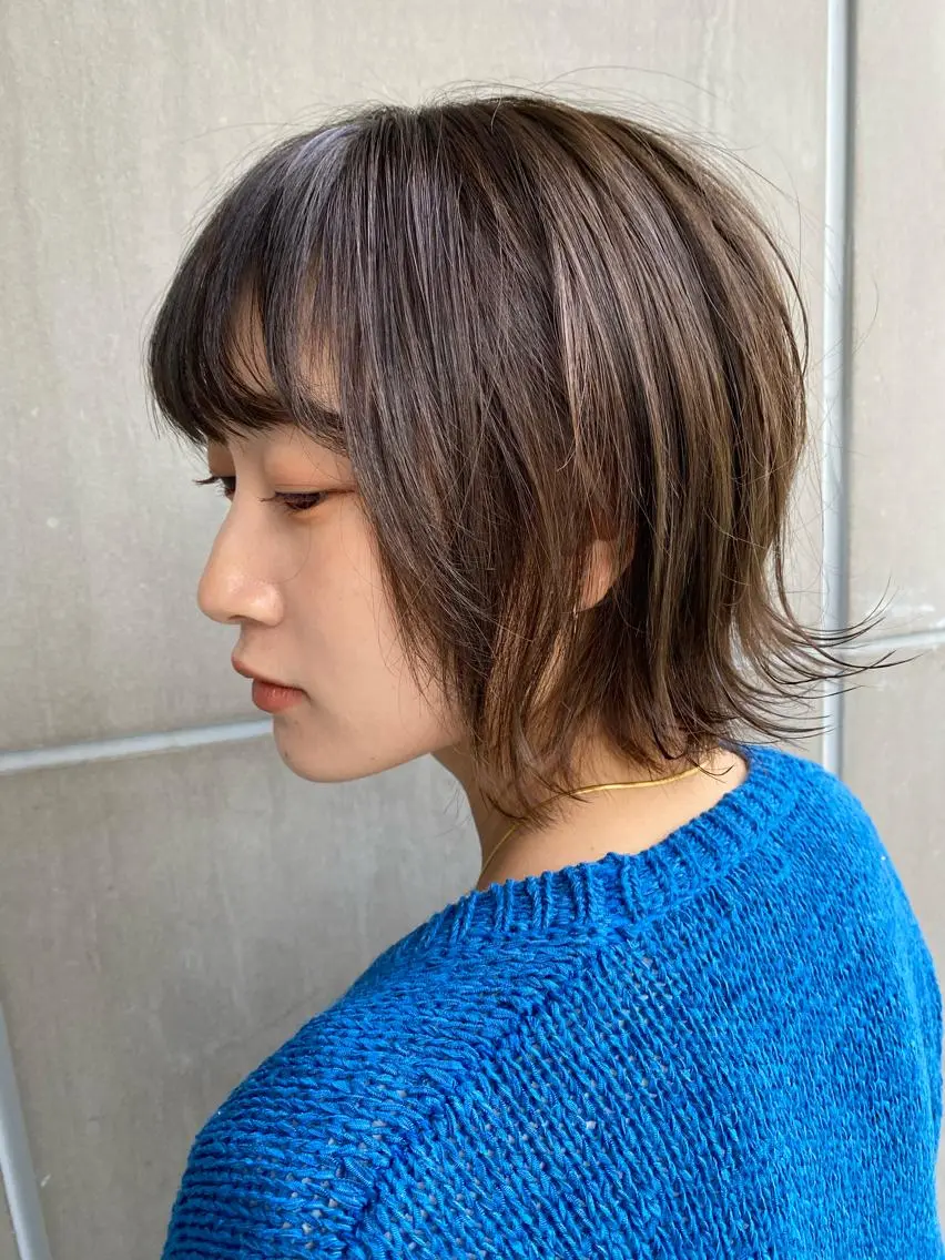 ショート ボブ 外ハネヘア カット ヘアカラー トリートメント たなか ちあきのヘアスタイル