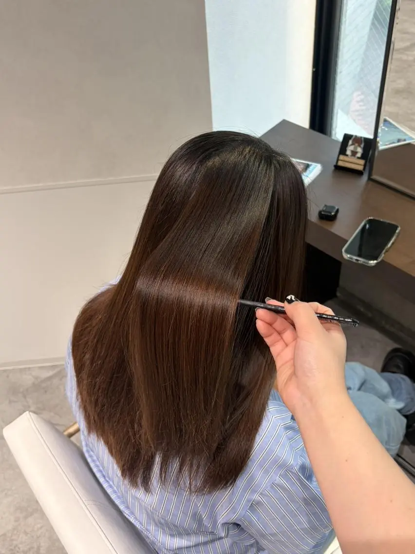セミロング カット 縮毛矯正 縮毛矯正特化🩰 竹口はるかのヘアスタイル
