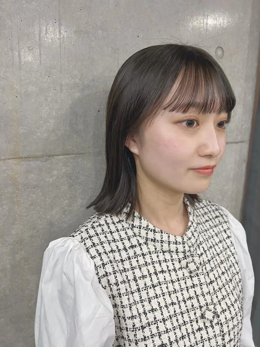 ミディアム カラー ボブパーマコテ巻き風 パーマNo1深江秀平のヘアスタイル