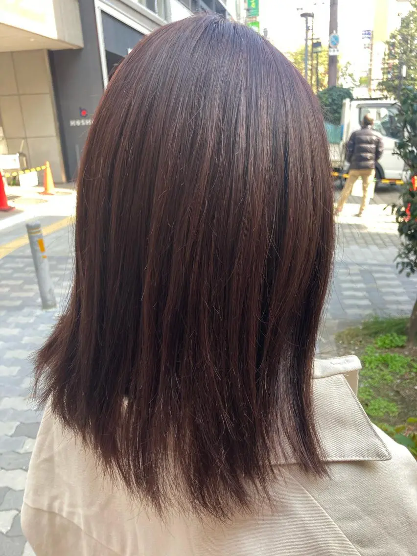 ミディアム カラー ブラウンカラー ピンクカラー ピンクブラウン カット ヘアカラー 💎髪質改善💎 西森千夏のヘアスタイル