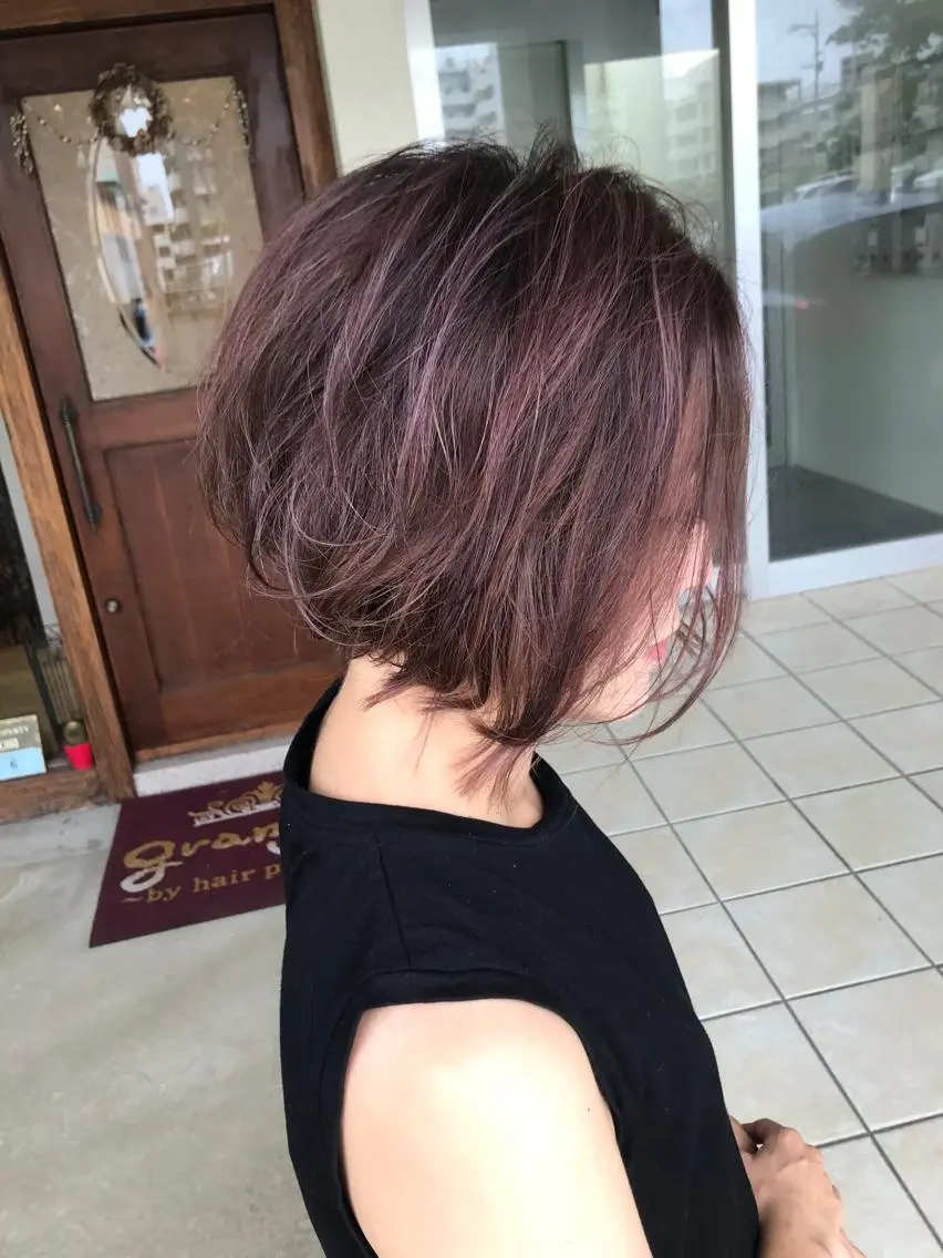 ショート カラー イルミナカラー カット ヘアカラー トリートメント grand juteのヘアスタイル