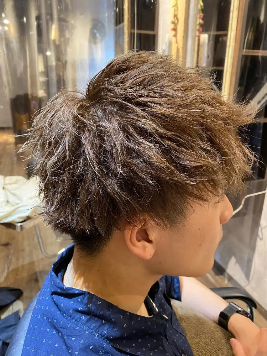 パーマ メンズ 木下 龍斗のヘアスタイル