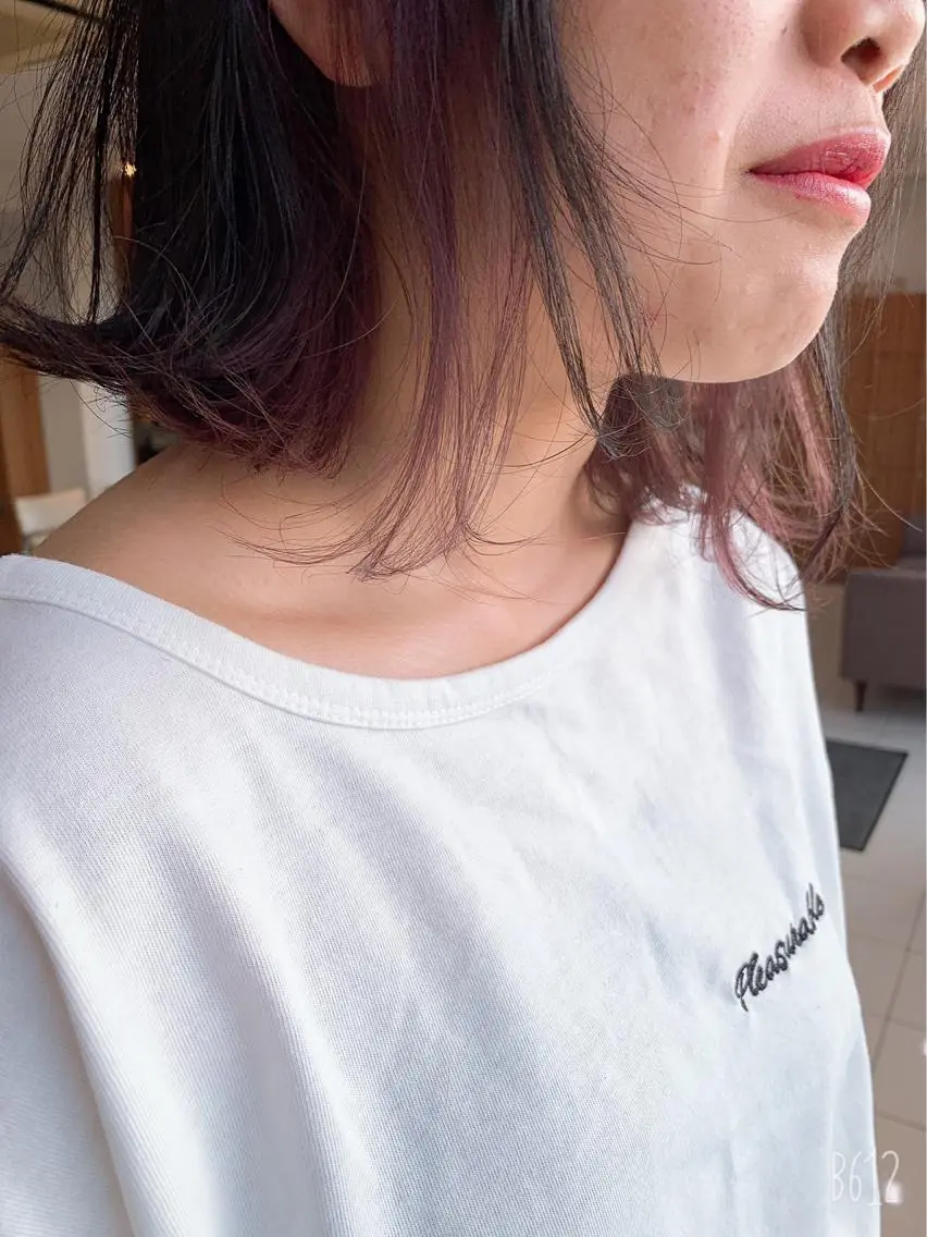 ミディアム カラー ヘアアレンジ 脱白髪染め美容師 竹内涼乃のヘアスタイル