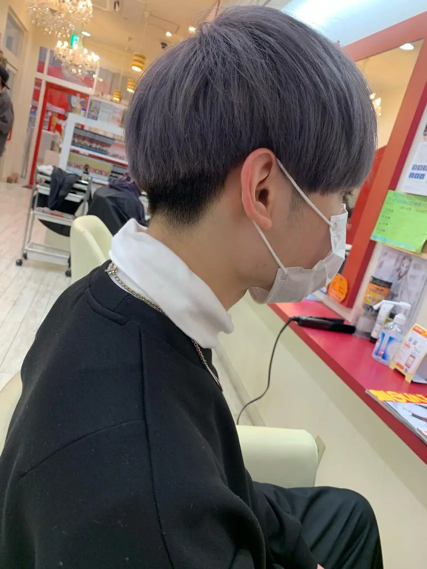 ショート カラー ヘアアレンジ メンズ ブルーカラー ブルーラベンダー ラベンダーカラー カット ヘアカラー 今村公介 ブリーチ特化、派手髪のヘアスタイル