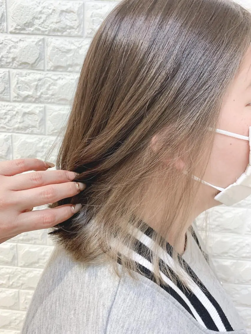 ミディアム カラー ヘアカラー 福森 みずきのヘアスタイル