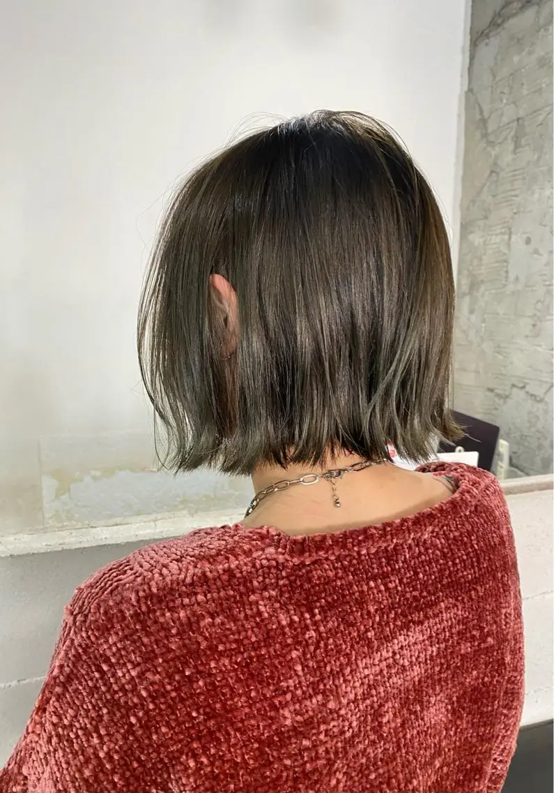 ショート ボブ 外ハネヘア ヘアカラー トリートメント ［似合わせヘア］ ✂︎OGURO✂︎のヘアスタイル