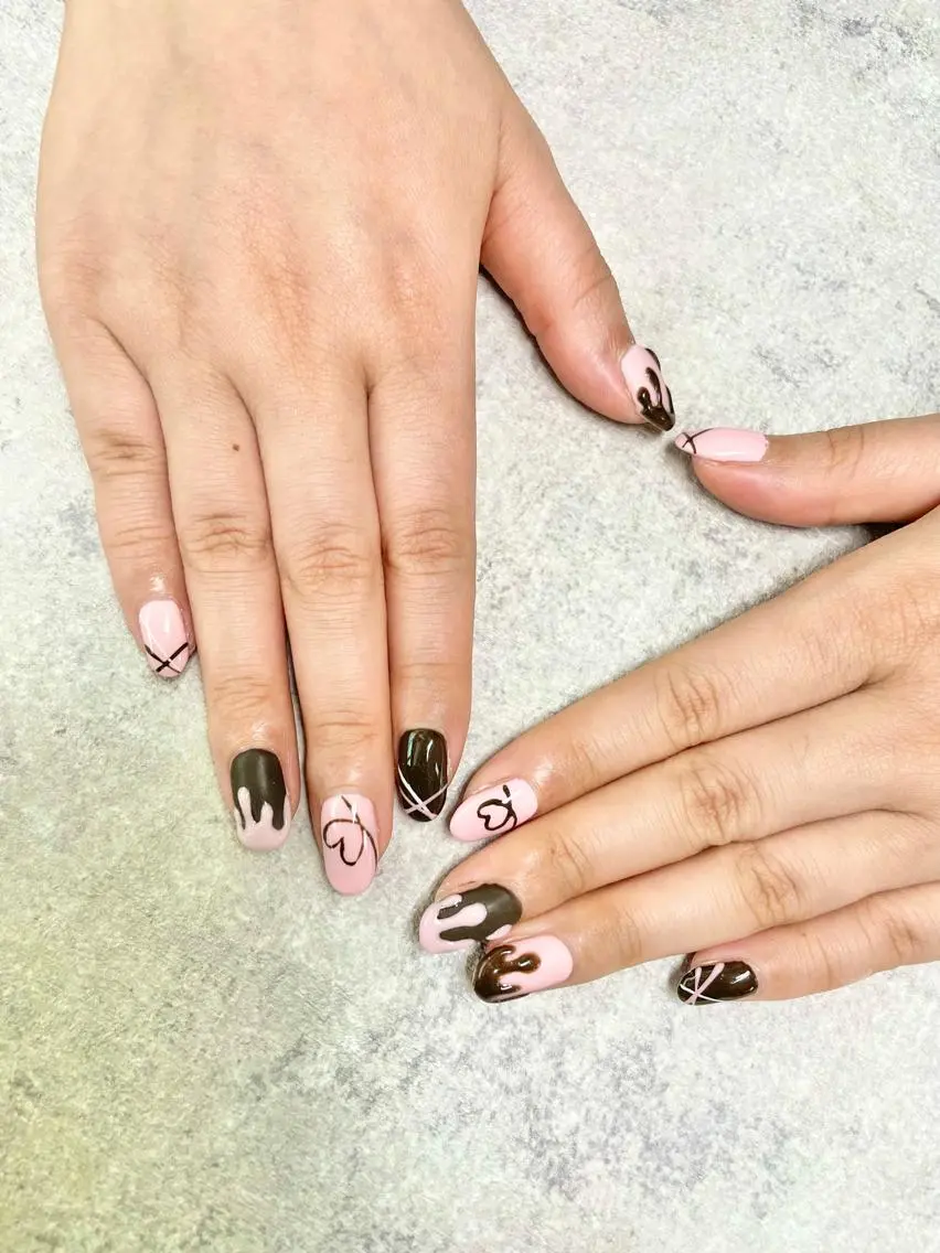 ネイル バレンタイン ハンドネイル ハンドケア FASTNAIL PLUS 新宿店のネイルデザイン