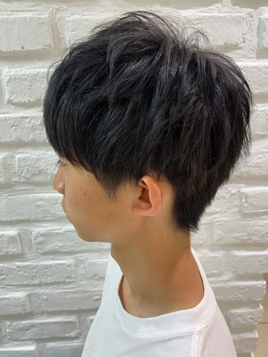 ショート カラー メンズ メンズブリーチ アッシュ ブリーチ ブルーカラー ブルーアッシュ カット 【メンズ縮毛矯正/ Ryoka】のヘアスタイル