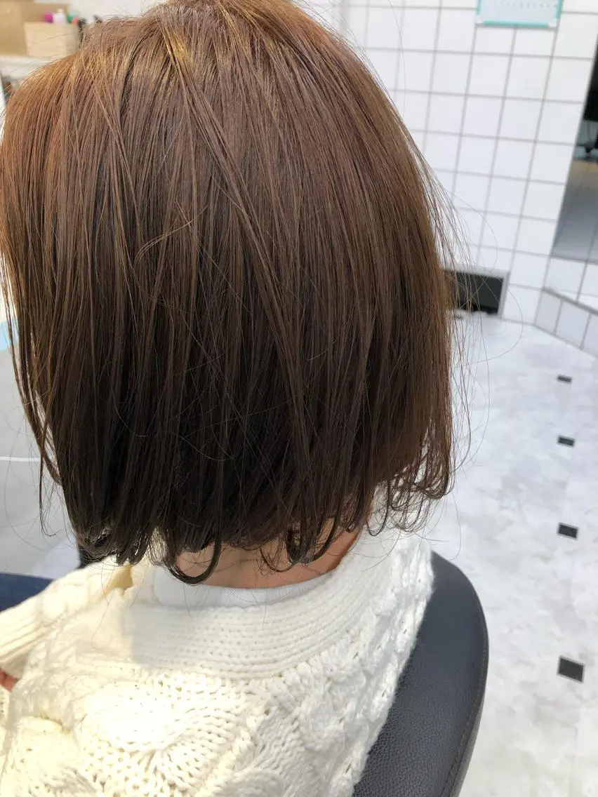 ショート カラー ベージュカラー グレージュ レイヤーボブ/ボブ 仲川和人のヘアスタイル